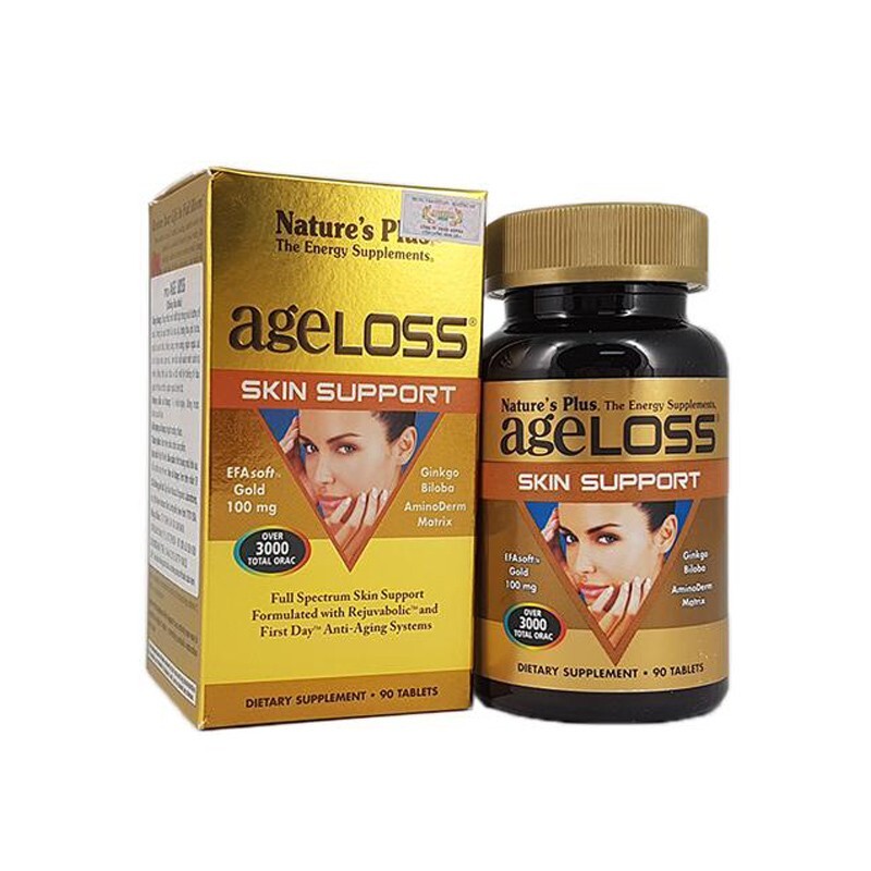 Ageloss Skin Support - Lọ 90 Viên - Chăm Sóc Da, Chống Oxy Hóa Da
