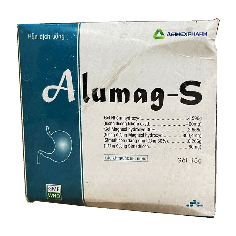 Thuốc Alumag-S - Hộp 20 Gói - Điều Trị Ngộ Độc Acid, Đầy Hơi
