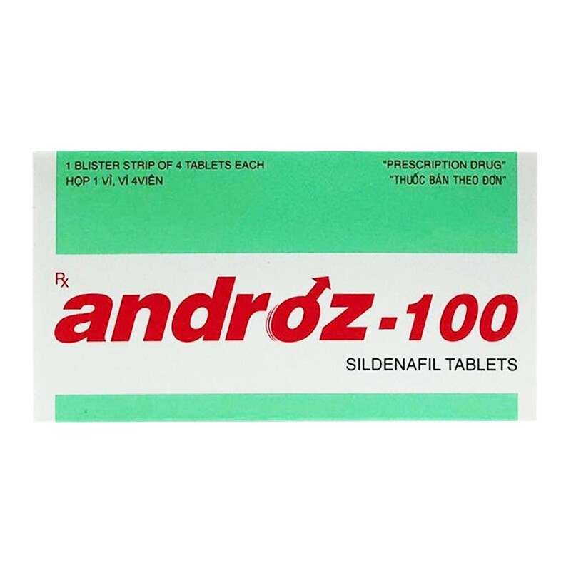 Androz 100mg Hộp 4 Viên – Điều Trị Cường Dương