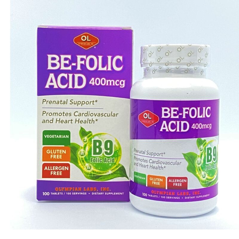 Be Folic Acid Lọ 100 Viên - Bổ Máu, Chống Dị Tật Thai Nhi