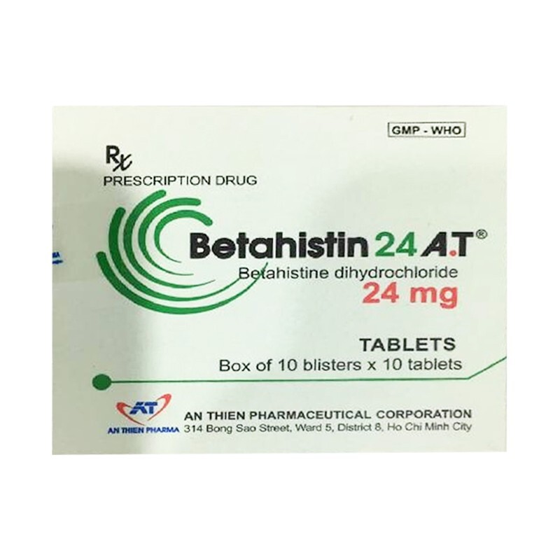 Betahistin 24 A.T Hộp 100 Viên - Điều Trị Ménière