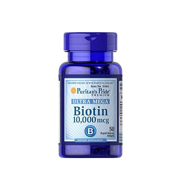 Biotin 10000 mcg Lọ 50 Viên - Nuôi Dưỡng Mái Tóc Dài, Dày Và Khỏe Mạnh