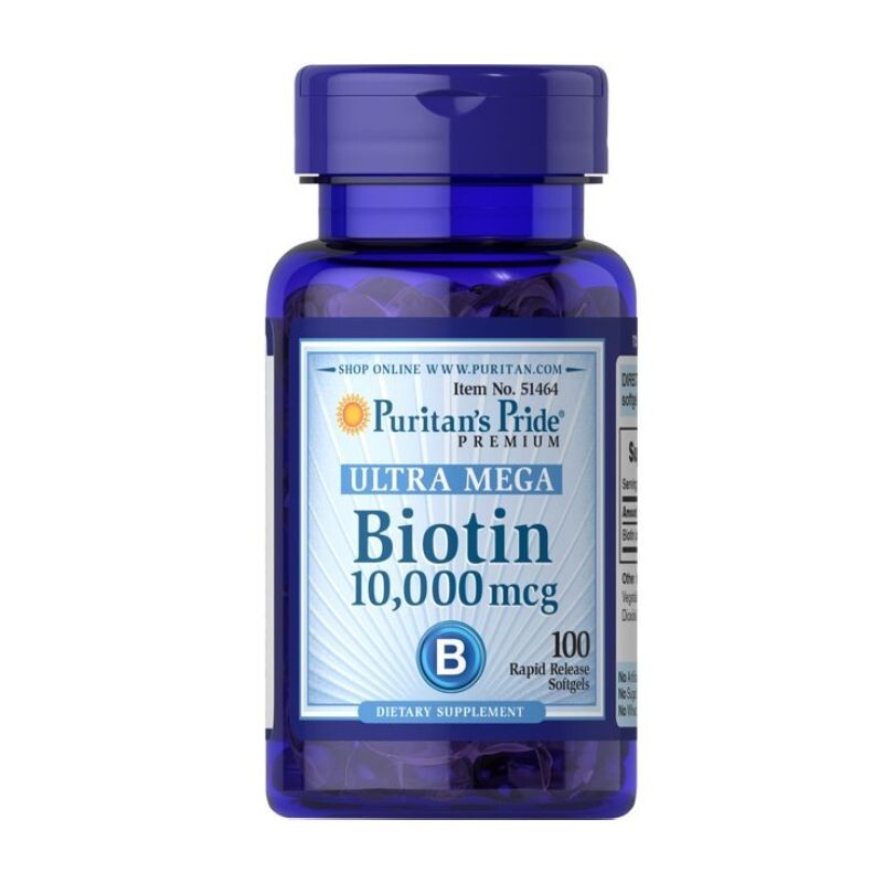 Biotin 10000mcg Lọ 100 Viên - Bổ Sung Dưỡng Chất Cho Tóc