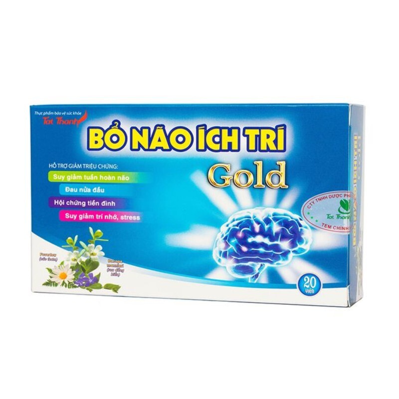 Bổ Não Ích Trí Gold Hộp 20 Viên – Tăng Tuần Hoàn Máu Não