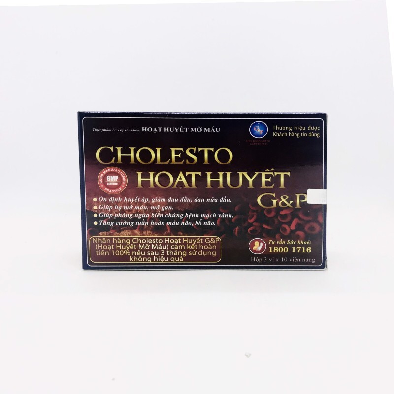 Cholesto Hoạt Huyết G&P Hộp 30 Viên - Giảm Mỡ Máu