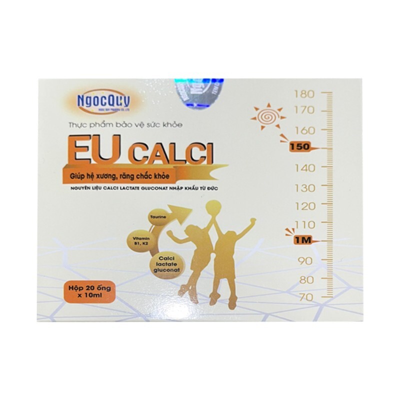 EU Calci - Hộp 20 Ống - Bổ Sung Calci Cho Hệ Xương, Răng