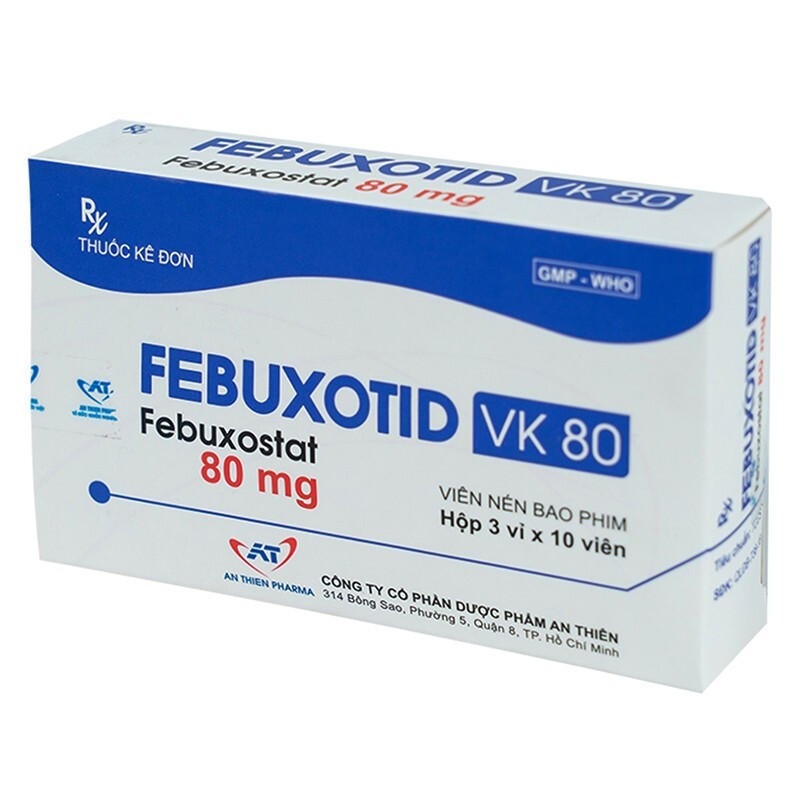 Febuxotid VK 80mg Hộp 30 Viên - Thuốc Điều Trị Gout