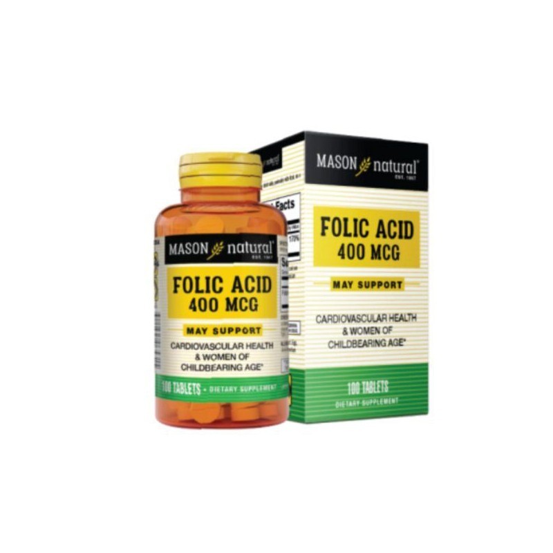 Folic Acid 400 Mcg Hộp 100 Viên - Dinh Dưỡng Cho Bà Bầu