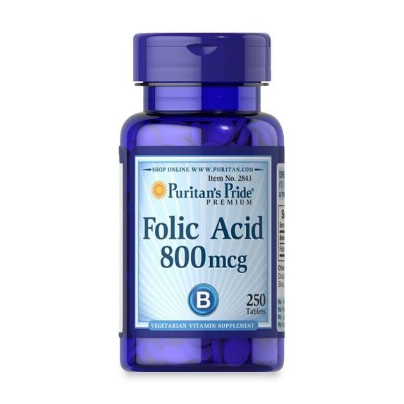 Folic Acid 800mcg Lọ 250 Viên - Hỗ Trợ Điều Trị Thiếu Máu