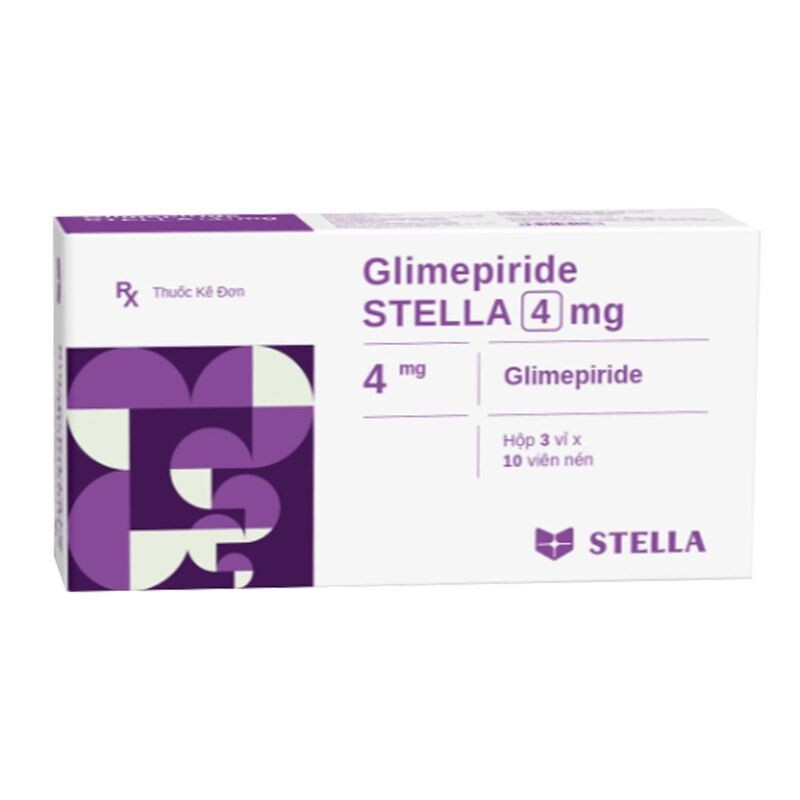 Glimepiride Stella 4mg Hộp 30 Viên - Điều Trị Bệnh Tiểu Đường