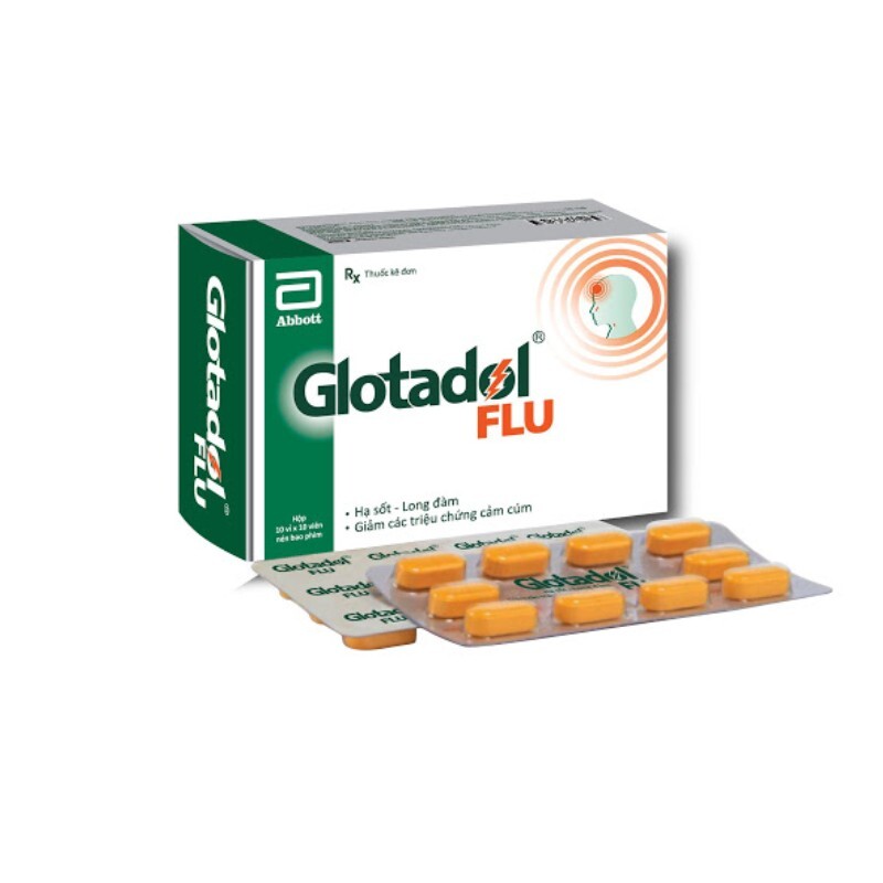 Glotadol Flu - Hộp 100 Viên  - Giảm Sốt, Ho, Đau Nhức