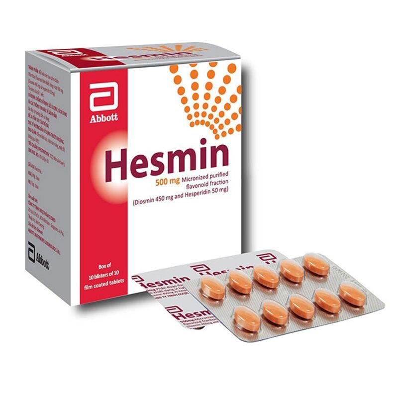 Hesmin - Hộp 100 Viên – Điều Trị Trĩ, Suy Tĩnh Mạch