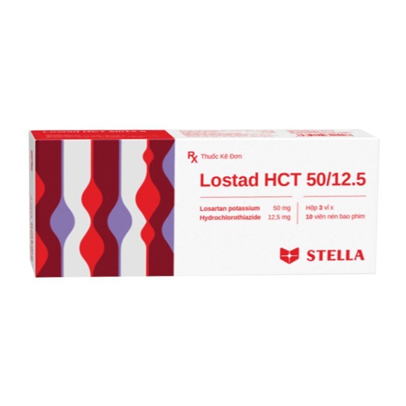 Lostad HCT 50/12.5 Hộp 30 Viên - Thuốc Trị Huyết Áp Cao Dạng Phối Hợp