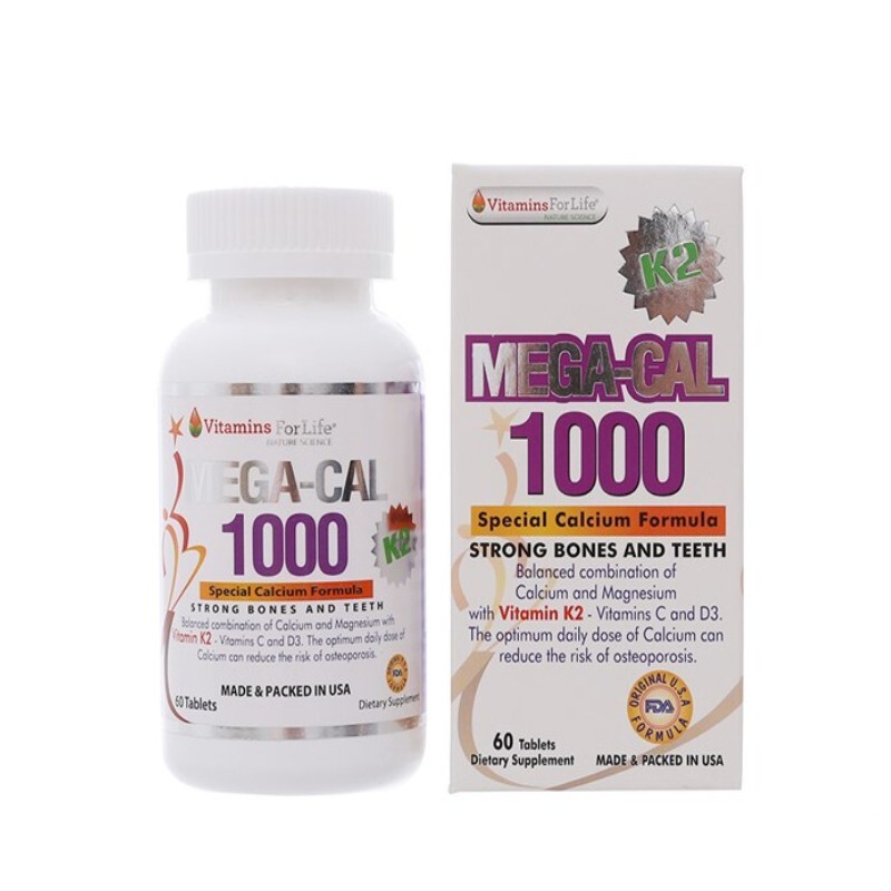 Mega - Cal 1000 Hộp 60 Viên – Viên Uống Bổ Sung Canxi