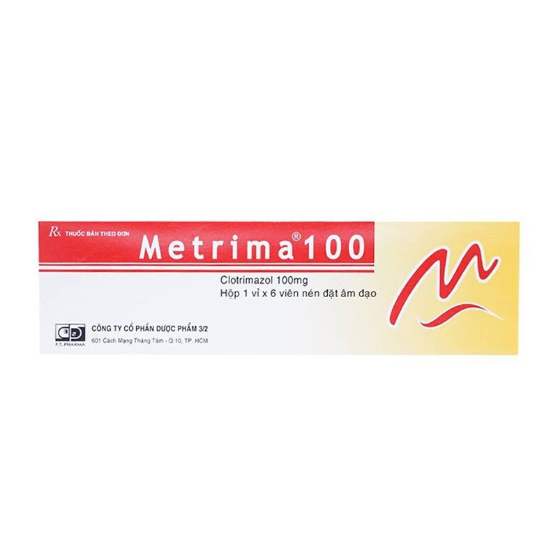 Viên Đặt Metrima 100 Hộp 6 Viên - Trị Viêm Nhiễm Phụ Khoa