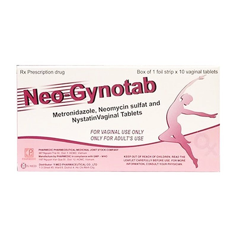 Viên Đặt Neo Gynotab - Hộp 10 Viên - Điều Trị Viêm Âm Đạo