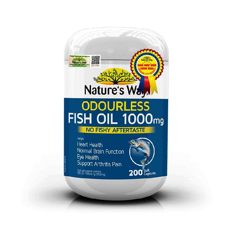 Odourless Fish Oil - Lọ 200 Viên - Bổ Sung DHA Và EPA