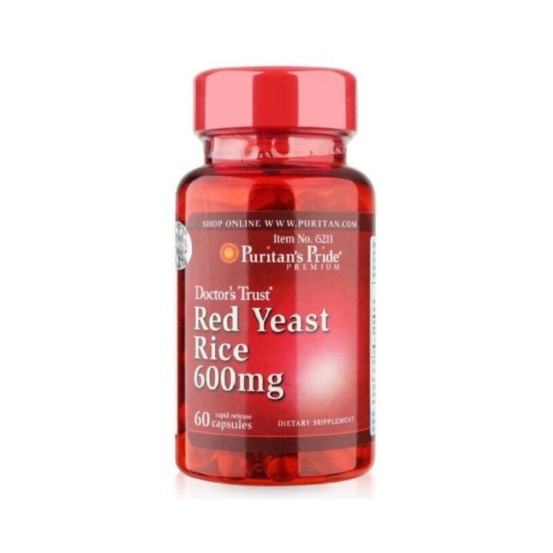 Red Yeast Rice 600mg Lọ 60 Viên - Hỗ Trợ Giảm Cholesterol