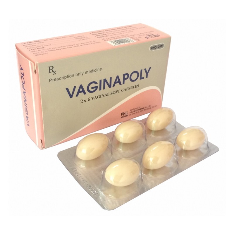 Viên Đặt Vaginapoly - Hộp 12 Viên - Trị Nhiễm Trùng Âm Đạo