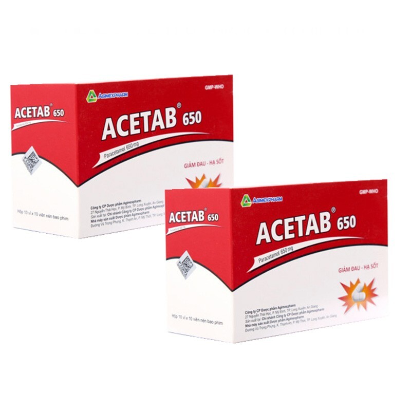 Thuốc Acetab 650 - Hộp 100 Viên - Viên Uống Hạ Sốt Giảm Đau