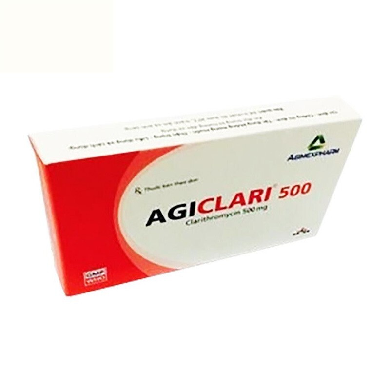 Thuốc Agiclari 500 - Hộp 10 Viên - Kháng Khuẩn, Kháng Viêm