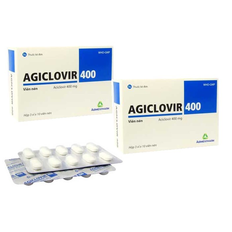 Thuốc Agiclovir 400 - Hộp 30 Viên - Ngăn Chặn Nhiễm Herpes Simplex Tái Phát