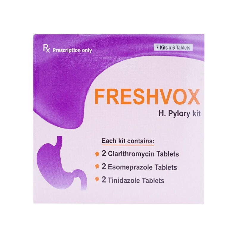 Thuốc Freshvox - Hộp 7 Kít x 6 Viên - Diệt trừ H. pylori Trong Loét Dạ Dày