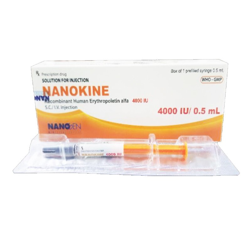 Thuốc Nanokine 4000 - Hộp 1 Bơm Tiêm - Điều Trị Thiếu Máu