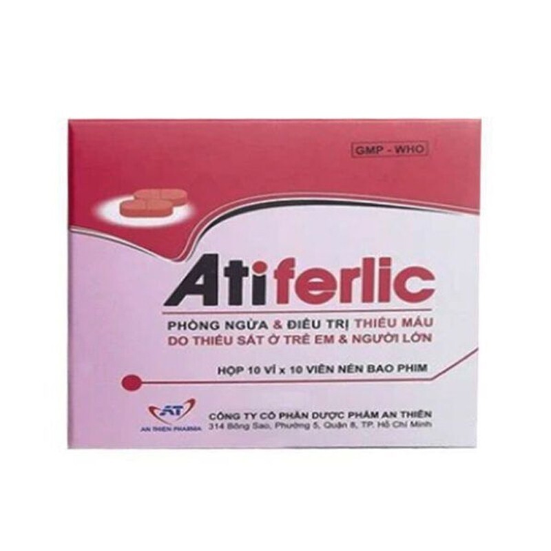 Atiferlic Hộp 100 Viên - Dự Phòng, Trị Thiếu Máu Do Thiếu Sắt