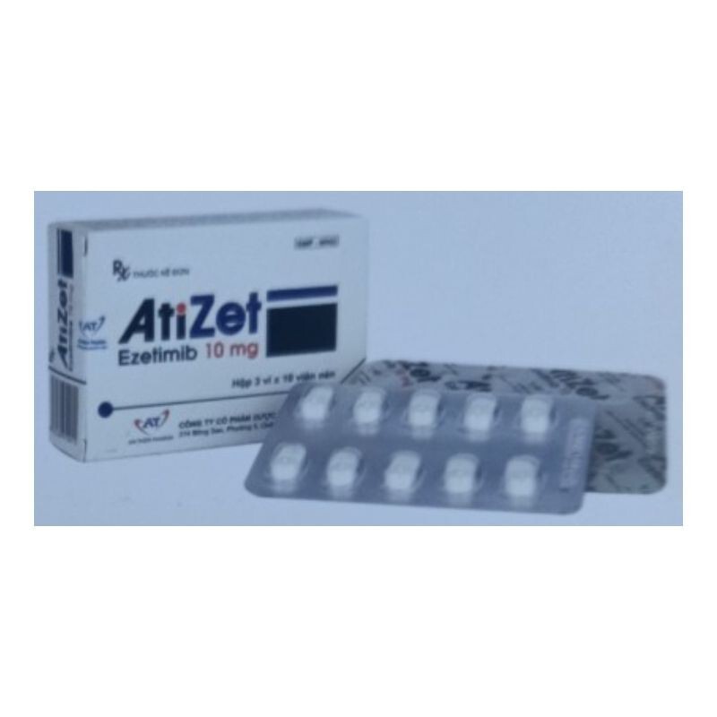 Atizet 10mg Hộp 30 Viên - Thuốc Hạ Mỡ Máu