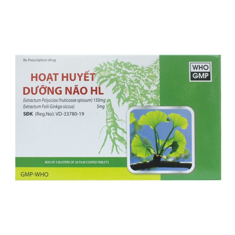 Hoạt Huyết Dưỡng Não HL Hộp 100 Viên - Phòng, Hỗ Trợ Điều Trị Tai Biến