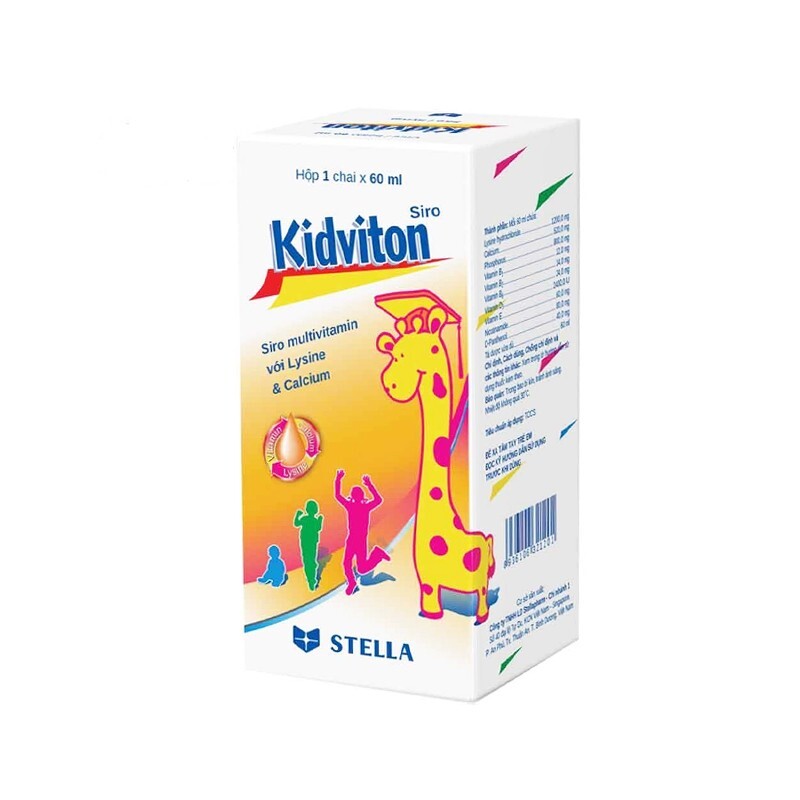 Kidviton Chai 60ml - Siro Vitamin Tổng Hợp, Lysine Và Canxi