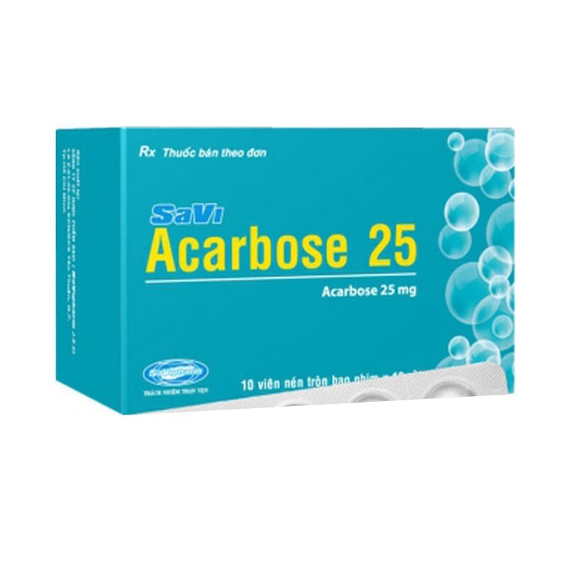 SaVi Acarbose 25 Hộp 100 Viên - Trị Đái Tháo Đường Type 2