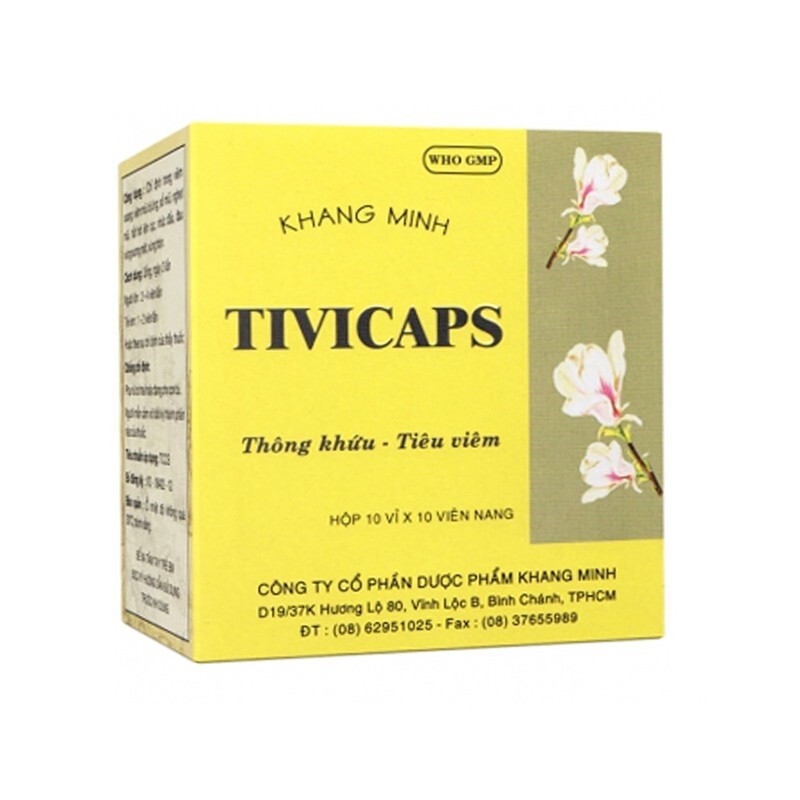 Tivicaps Hộp 100 Viên - Thông Khứu, Tiêu Viêm