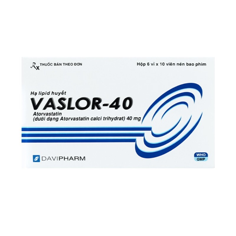 Vaslor-40 Hộp 60 Viên - Điều Trị Mỡ Máu Cao
