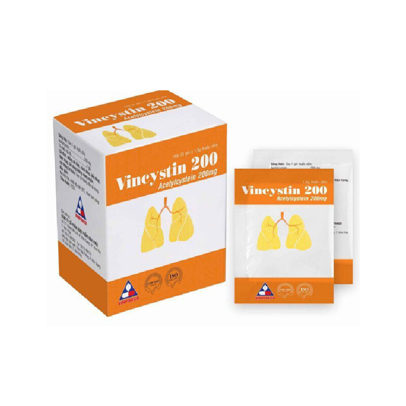 Vincystin 200 Hộp 25 Gói - Thuốc Đường Hô Hấp