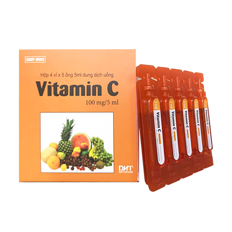 Vitamin C 100mg/5ml Dược Hà Tây Hộp 20 Ống - Phòng Thiếu Vitamin C